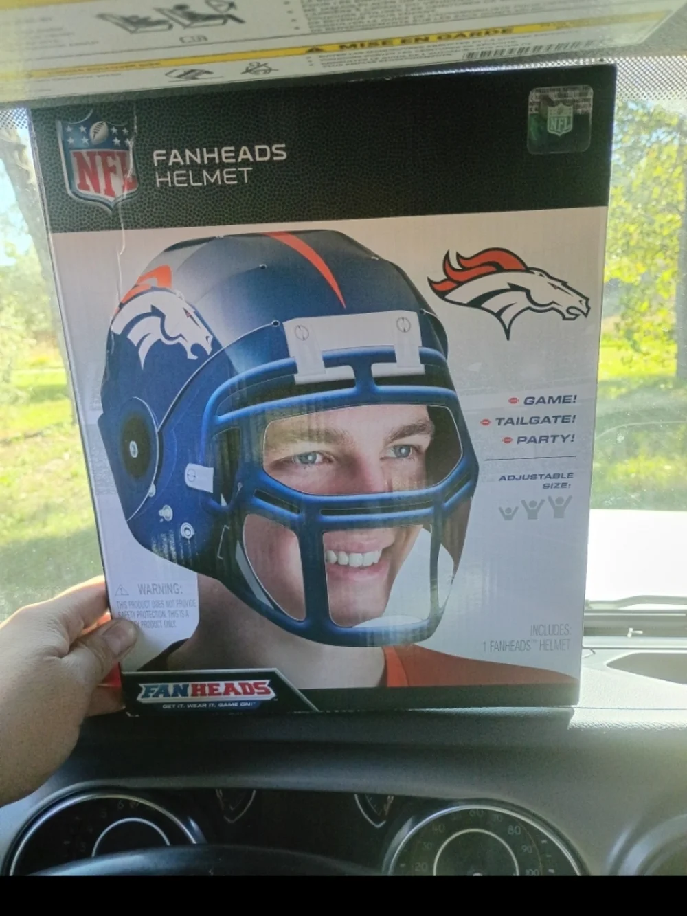 Helmet fan heads broncos game tailgate party 2018